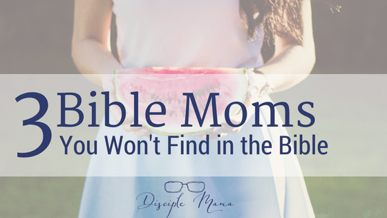 Woman holding a slice of watermelon with text overlay - 3 Bible Moms You Won't Find in the Bible